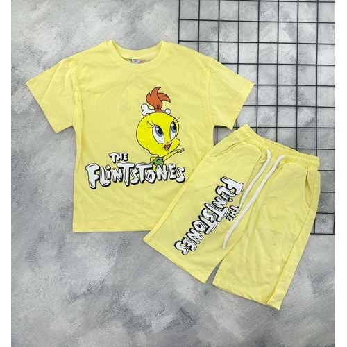 ZR 7029 TWEETY BASKILI ŞORT TAKIM (8-12 YAŞ)