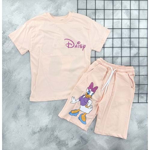 ZR 7030 DAİSY SIRT BASKILI ŞORT TAKIM (8-12 YAŞ)