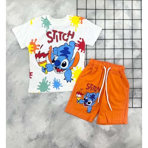 ZR 7032 STİTCH BASKILI ŞORT TAKIM (3-8 YAŞ)