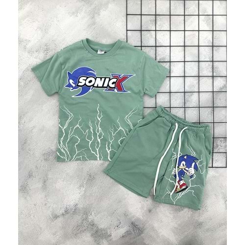 ZR 7033 SONİC BASKILI ŞORT TAKIM (3-8 YAŞ)