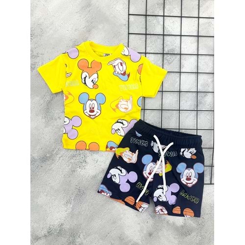 ZR 7048 MİCKEY DONALD KAFA ŞORT TAKIM (6-24 AY)