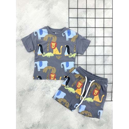 ZR 7051 HAYVAN BASKILI ŞORT TAKIM (6-24 AY)