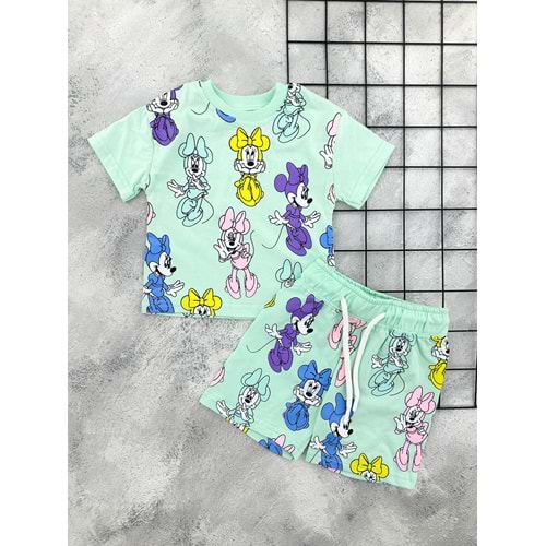 ZR 7046 MİNNİE BASKILI ŞORT TAKIM (6-24 AY)