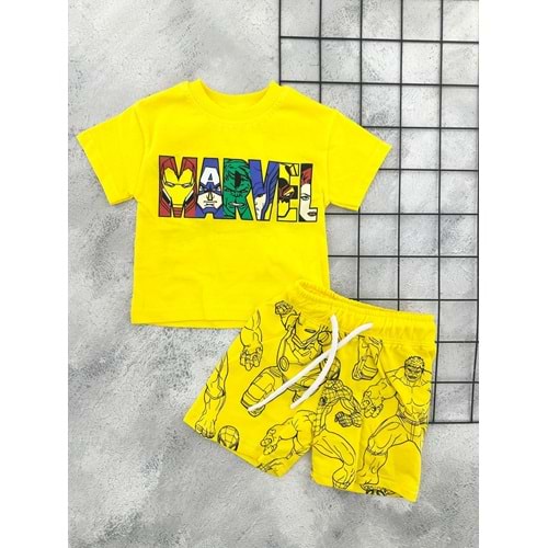 ZR 7044 MARVEL BASKILI ŞORT TAKIM (6-24 AY)