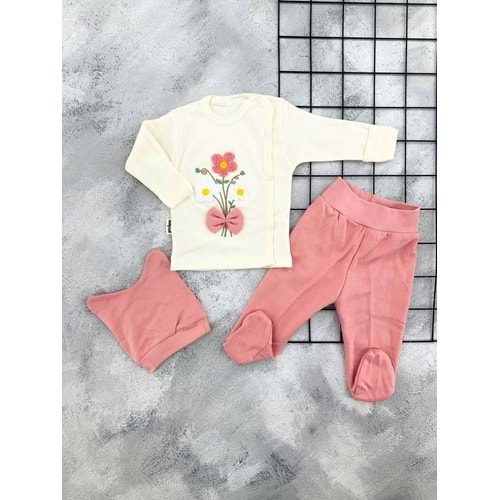 BABYCAN 9343 PAPATYA NAKIŞLI 3 LÜ ZIBIN TAKIM