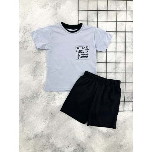 BAMBU 61404 GO WİTH YAZILI ŞORT TAKIM (1-4 YAŞ)