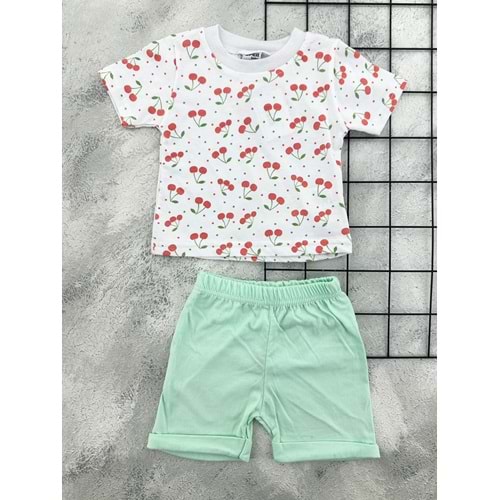 ERN BABY 0103 KİRAZ ŞORT TAKIM