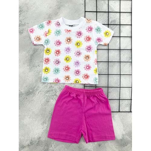ERN BABY 0105 ÇİÇEK DESEN ŞORT TAKIM