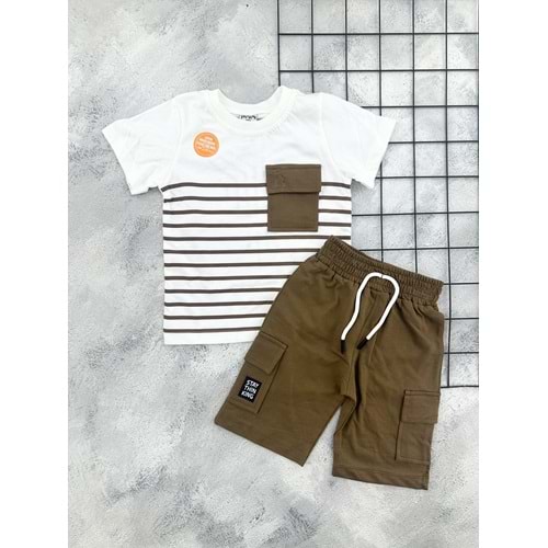 YAVRUCAK 5010 ÇİZGİLİ CEPLİ ŞORT TAKIM