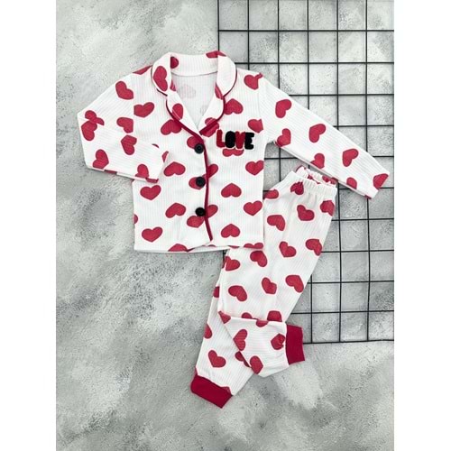 POLİFON 4046 KALP LOVE PİJAMA TAKIM
