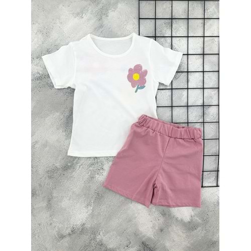BAMBU 61302 PAPATYA DESEN ŞORTLU TAKIM
