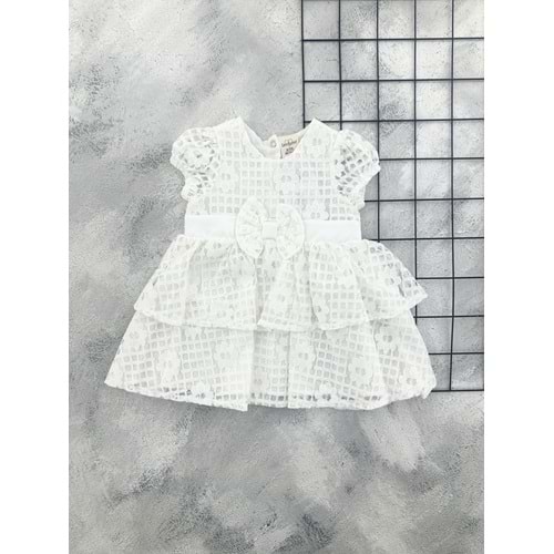 SERKON 0752 FİYONK GÜPÜR ELBİSE KREM