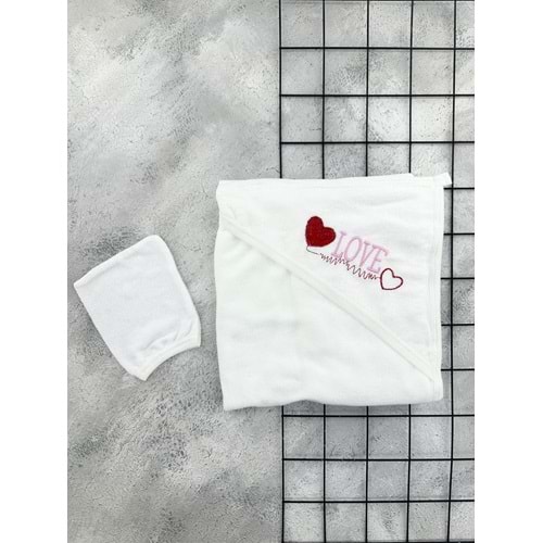 GÜLÜNCE BABY LOVE YAZILI BEBE HAVLU