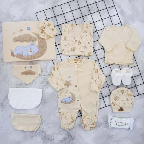 CONCON 10 LU ORGANİC SET UYUYAN AYI MAVİ