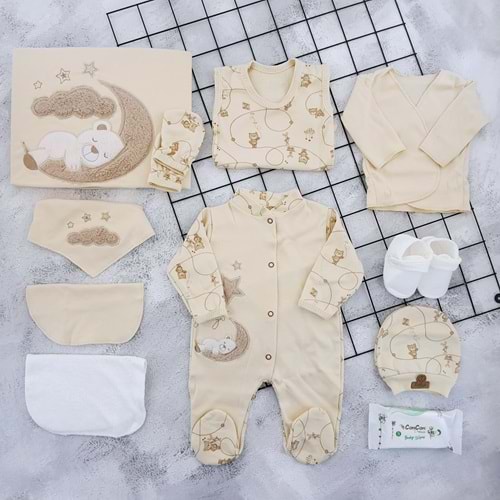 CONCON 10 LU ORGANİC SET UYUYAN AYI KAHVE