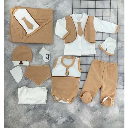 CONCON 10 LU ORGANİC SET SUIT KRAVATLI KAHVE