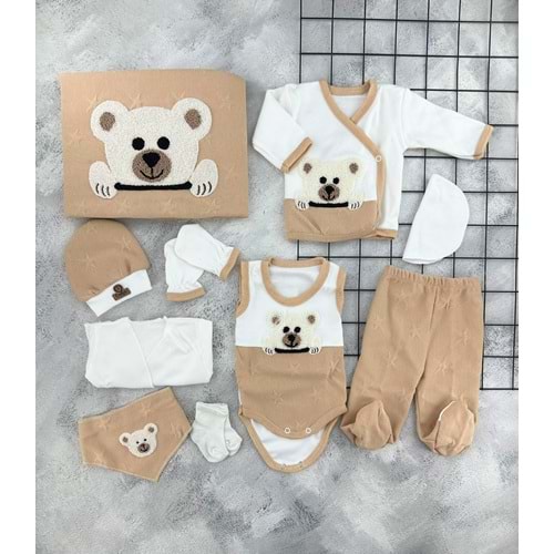 CONCON 10 LU ORGANİC SET SEVİMLİ AYI KAHVE