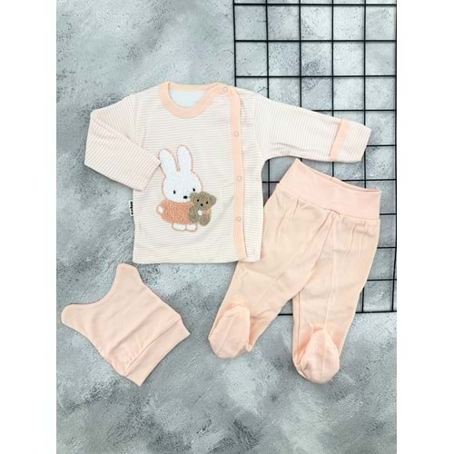 BABYCAN 9427 ÇİZGİLİ TAVŞAN 3 LÜ ZIBIN TAKIM