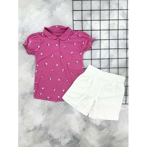 NAZAR 26557 BEBE YAKA ÇİÇEK DESEN SÜPREM ŞORT TAKIM