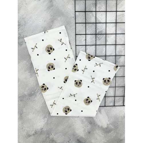 AYNACI 9901 PANDA BASKILI MÜSLİN BATTANİYE - BEJ