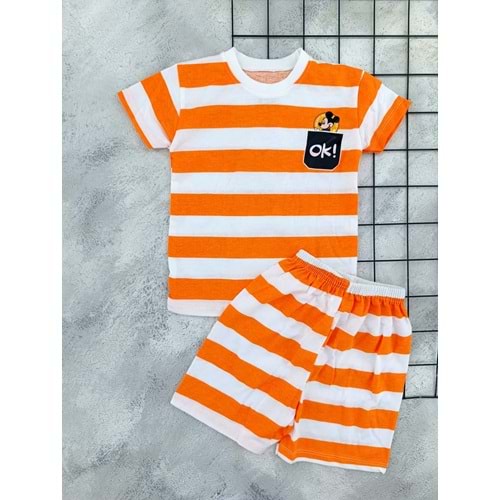 KESKİNCAN 9088 ÇİZGİLİ MİCKEY ŞORT TAKIM