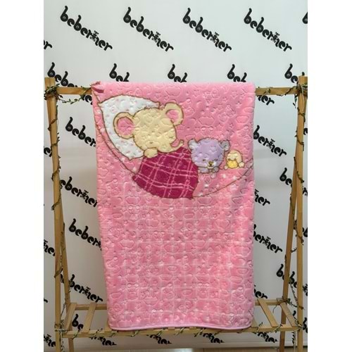 MERİNOS UYKUCU FİL KABARTMALI BEBEK BATTANİYE - PEMBE