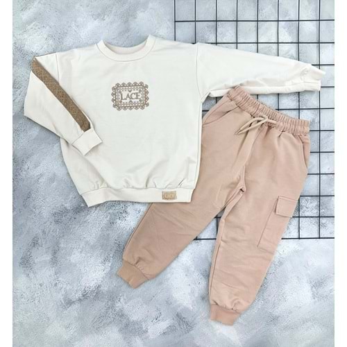 NAZAR 26685 LACE BASKILI MEVSİMLİK TAKIM