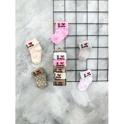 CANARİ I LOVE DAD 5 Lİ ÇORAP SET- 0-6 AY-MAVİ
