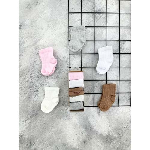 CANARİ DÜZ SADE 5 Lİ ÇORAP SET- 0-6 AY