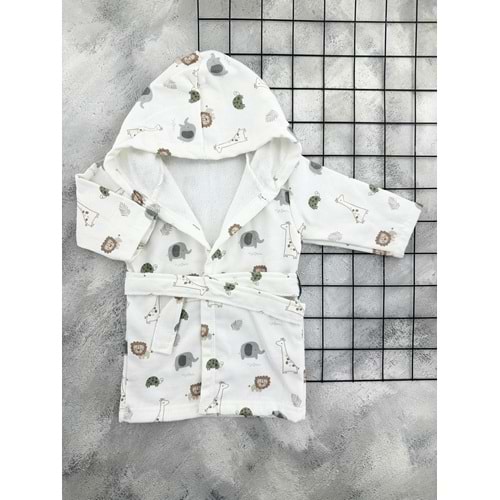 BEBİTOF 30059 SAFARİ DESEN BORNOZ- 0-2 YAŞ