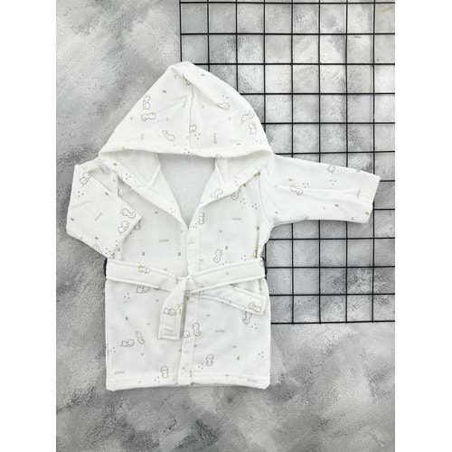 BEBİTOF 30057 CİVCİV DESEN BORNOZ- 0-2 YAŞ