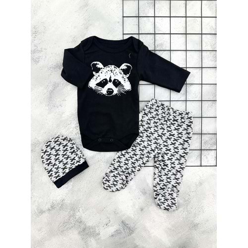 MİNİBİRD 0449 PANDA BASKILI 3 LÜ BADİ TAKIM