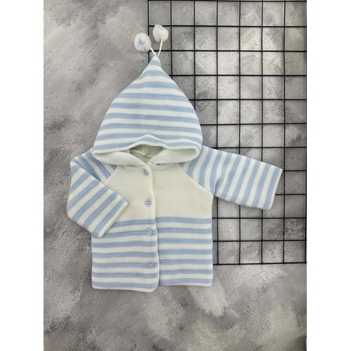 VEYCAN 9133 PONPONLU ÇİZGİLİ TRİKO HIRKA