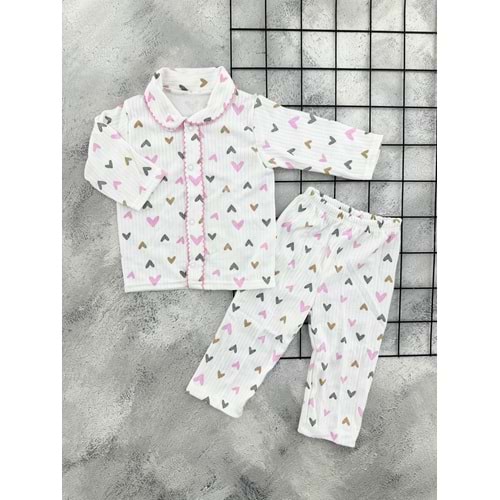 GONCA 054 RENKLİ KALPLER PİJAMA TAKIM