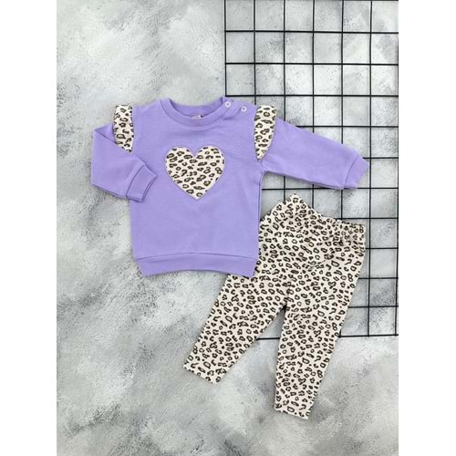 NİKUBY 45256 KALP LEOPARLI TAKIM