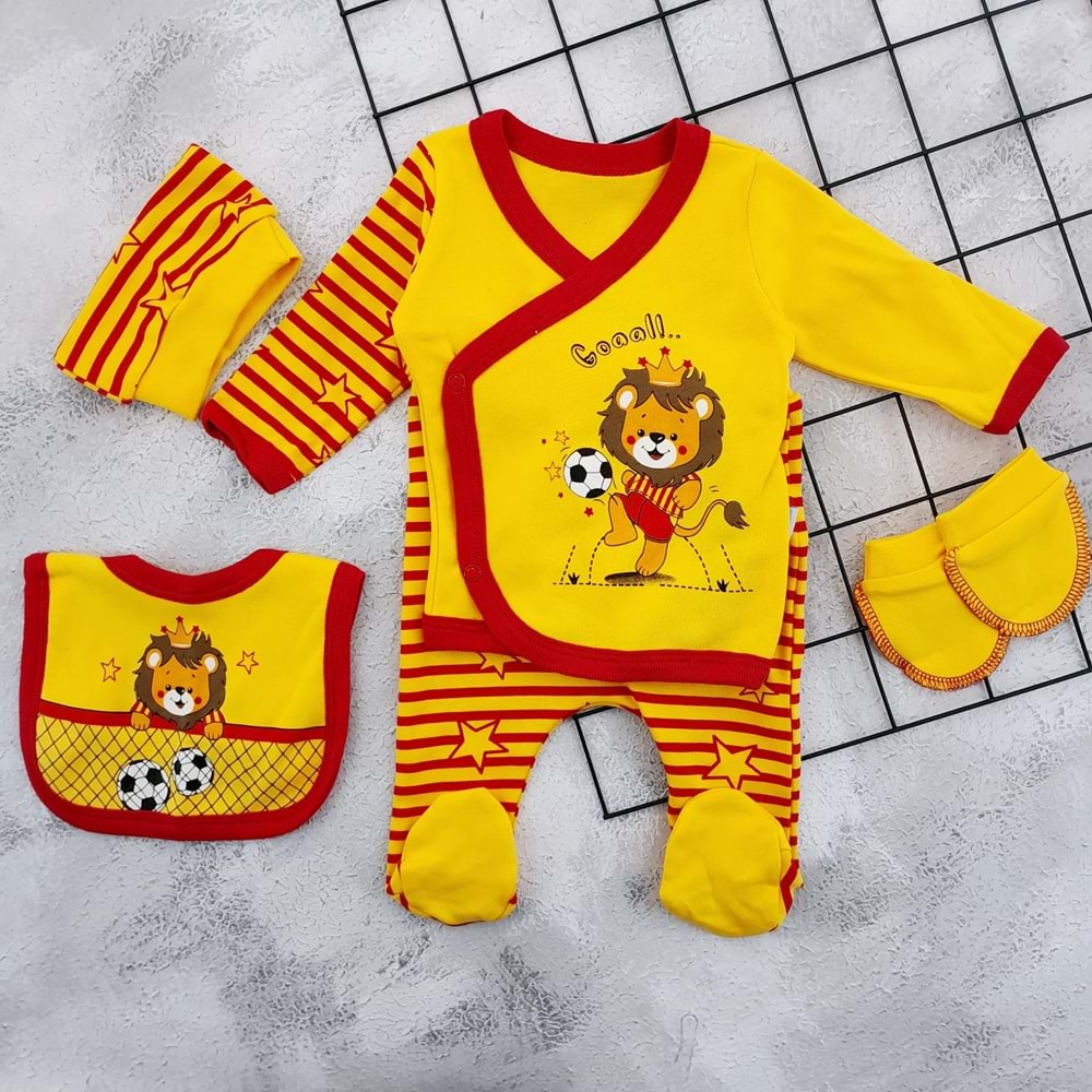 BABY TONE 822 ASLAN 5Lİ ZIBIN TAKIMI -SARI&KIRMIZI