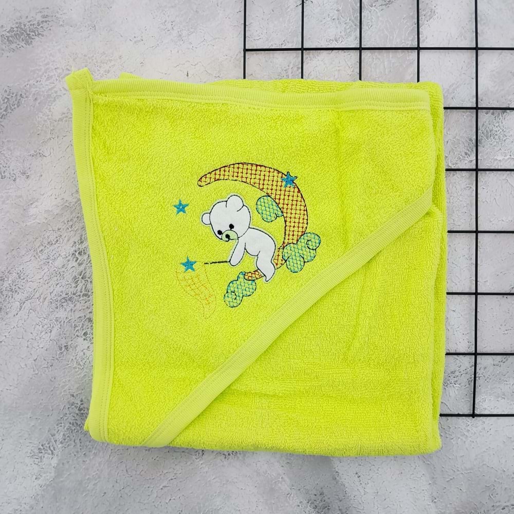 MSA 1118 AYICIK AY NAKIŞLI BEBE HAVLU - YEŞİL