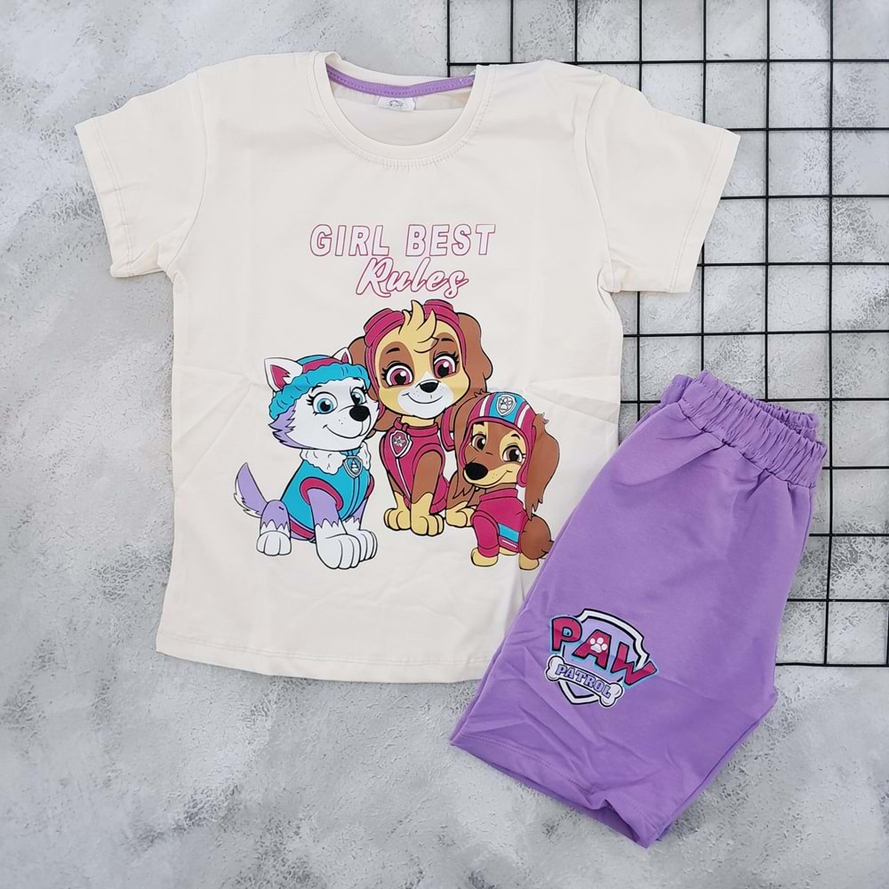 BEKA 104 GIRL BEST RULES BASKILI ŞORT TAKIM - LİLA - 12-13 YAŞ