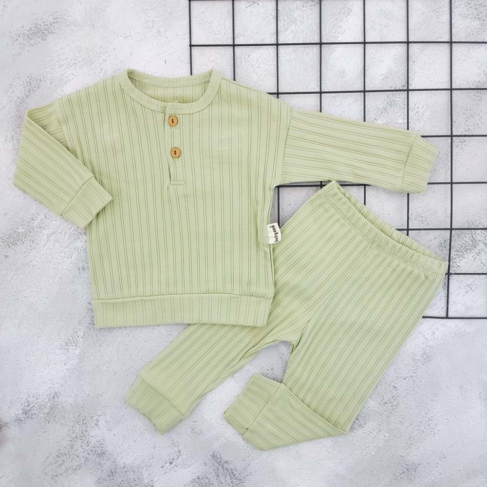 BABYCAN 2440 DÜĞMELİ MEVSİMLİK TAKIM - YEŞİL - 6-9 AY
