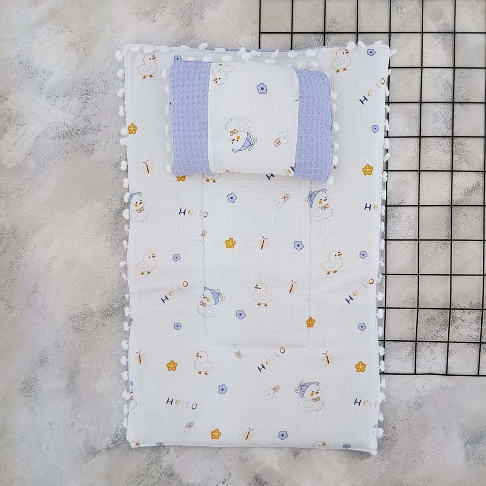 SLEEPY BABY 20245 ÖRDEK WAFFLE MÜSLİN ALTAÇMA - MAVİ