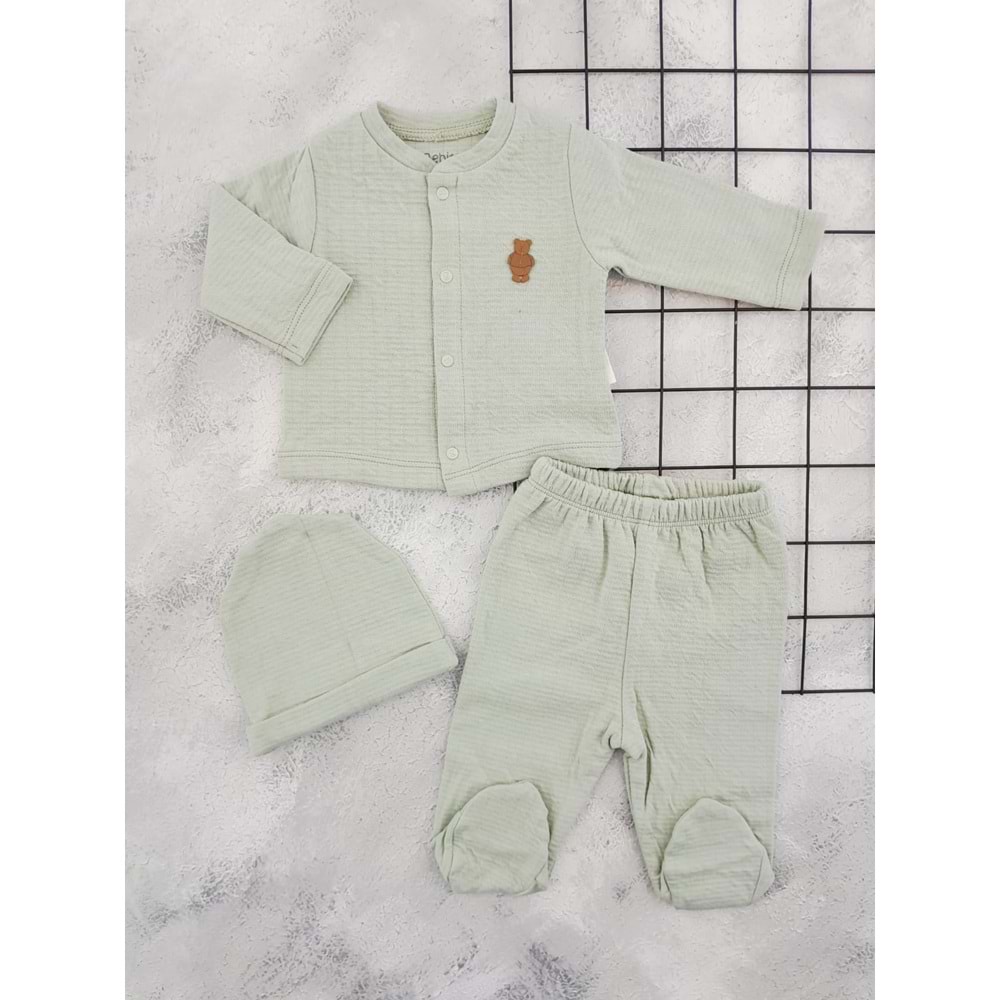 BEBİTOF 80152 AYI ARMALI 3 LÜ TAKIM - MİND - 3-6 AY