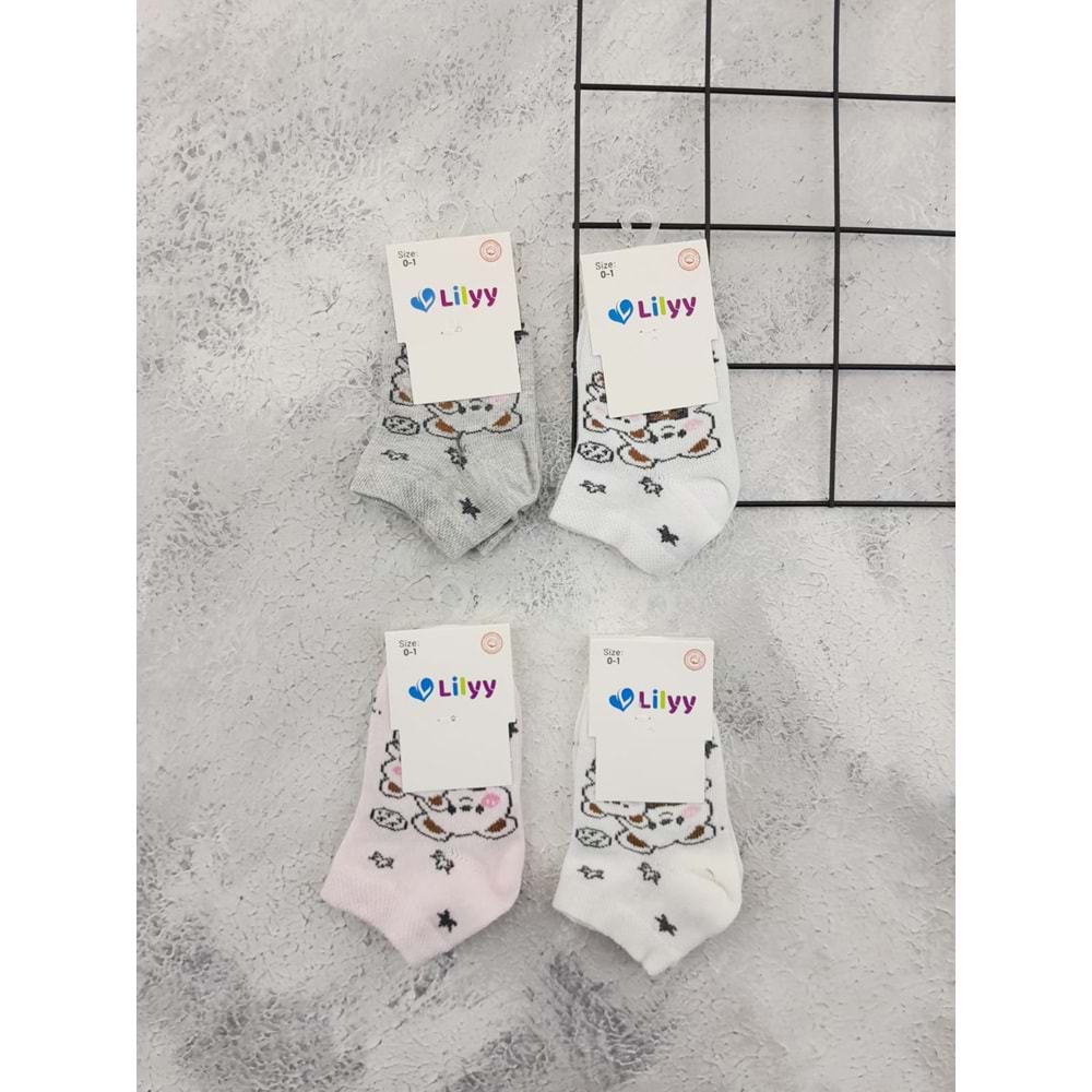 LİLYY 602 AYICIK 4 LÜ ÇORAP SET - ASORTİ - 3-4 YAŞ