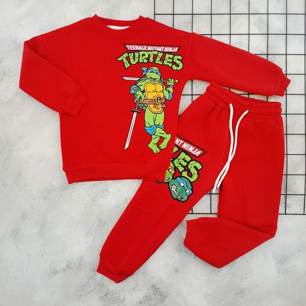 CİCİBOM 1922 NİNJA KAPLUMBAĞA 3 İP TAKIM - KIRMIZI - 9-10 YAŞ