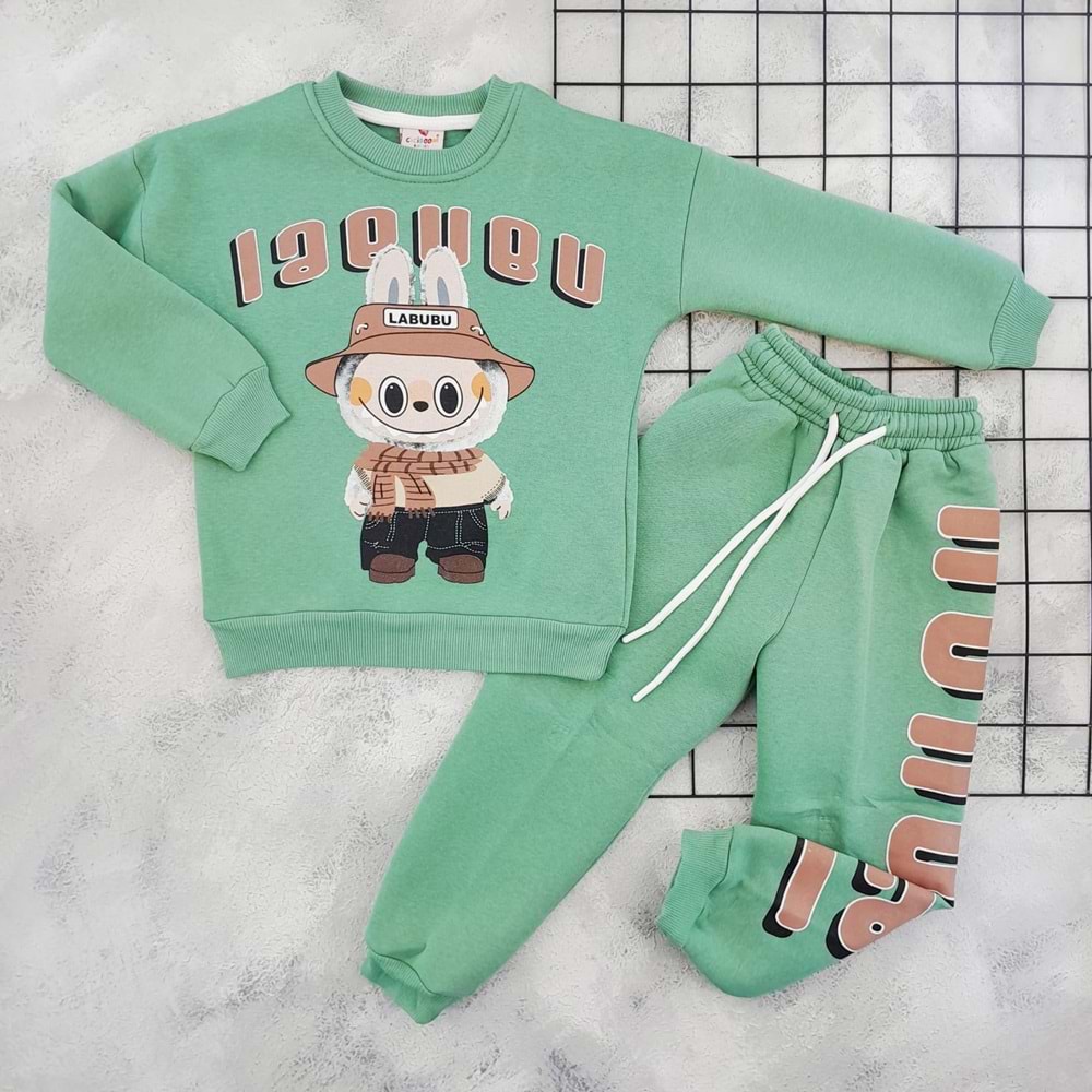 CİCİBOM 1923 ŞAPKALI LABUBU 3 İP TAKIM - YEŞİL - 11-12 YAŞ