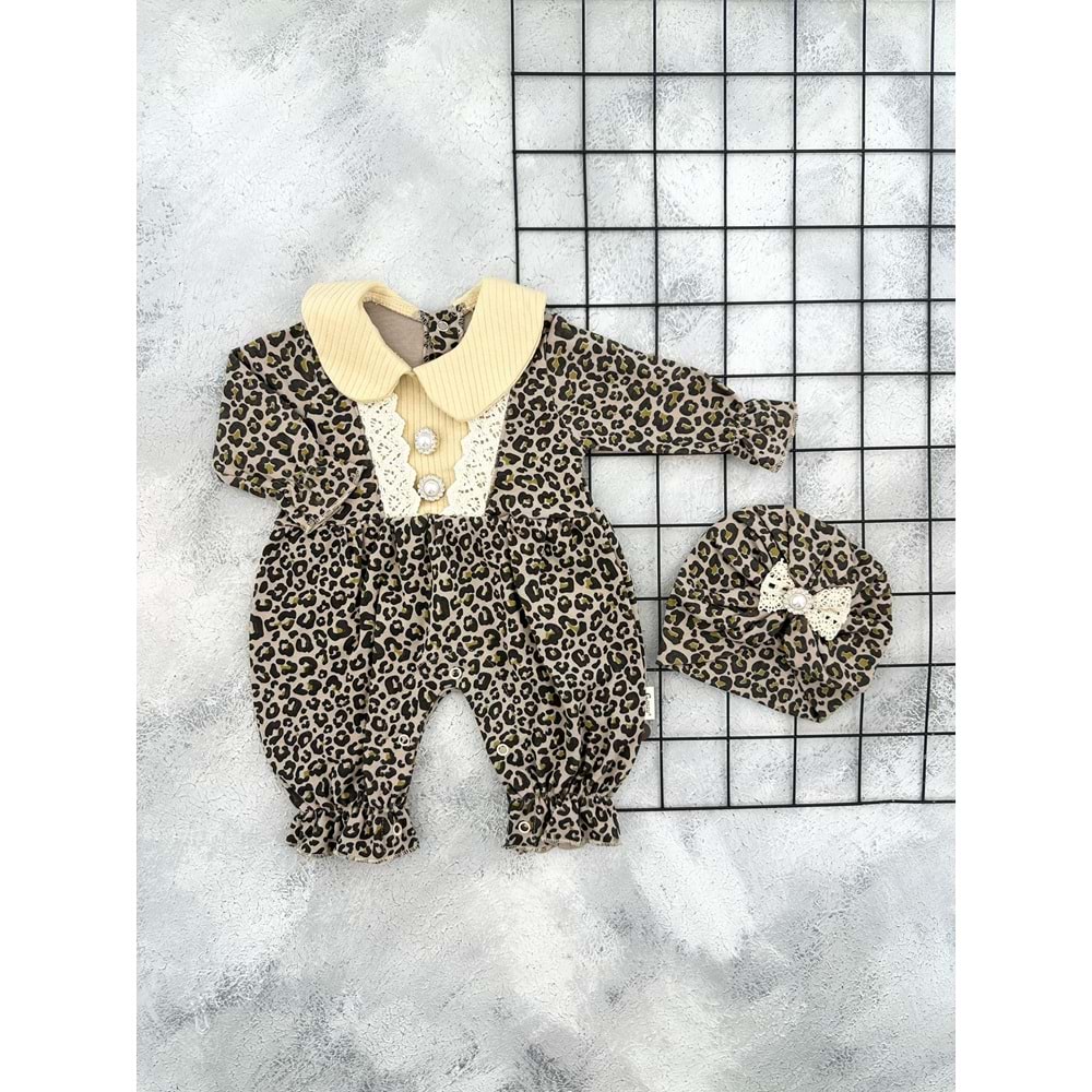 COŞAY 0078 LEOPARLI TAŞLI TULUM (3-6-9AY) - KAHVE - 6 AY