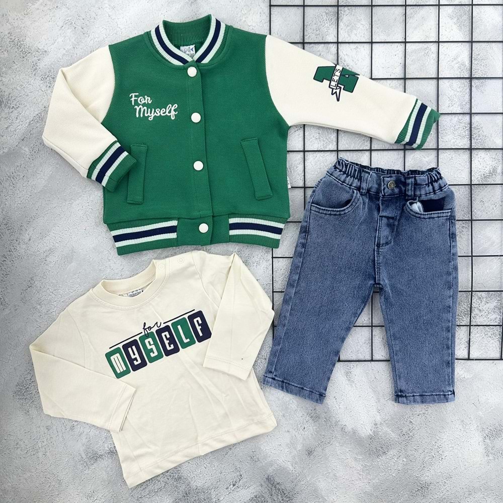 NAZAR 26029 KOLEJ CEKETLİ TAKIM - YEŞİL - 18 AY