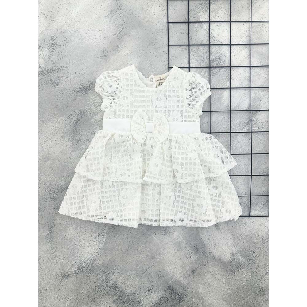 SERKON 0752 FİYONK GÜPÜR ELBİSE KREM - 24 AY