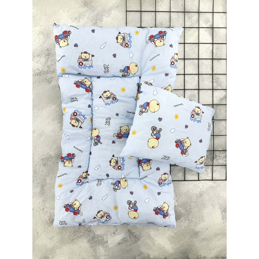 ALİŞ 018 AYICIK MİNDER YASTIK SET - MAVİ