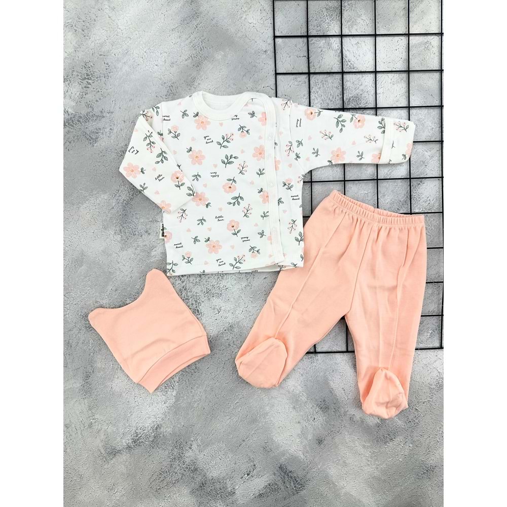 BABYCAN 9460 TATLI PAPATYA 3 LÜ ZIBIN TAKIM - SOMON - 0-3 AY