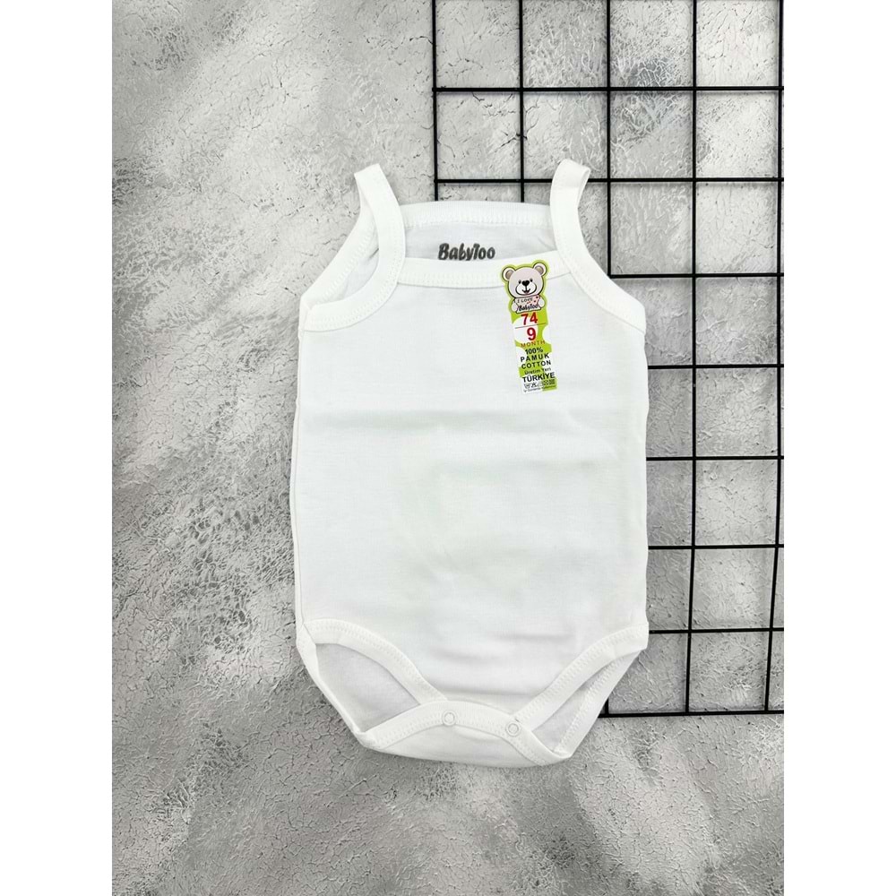BABYTOO 7342 İP ASKI ÇITÇITLI ATLET - BEYAZ - 0 AY